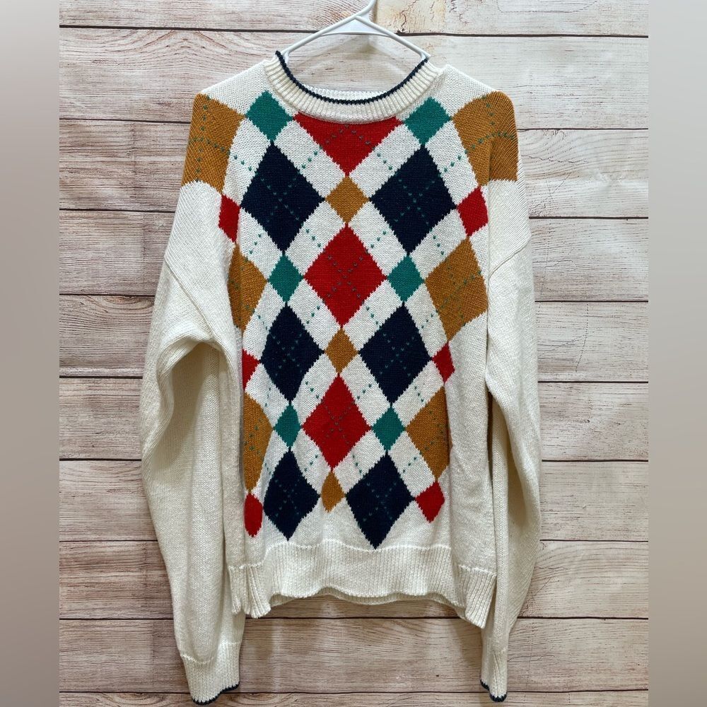 ‎VINTAGE GULF TRADERS ARGYLE PRINT SWEATER